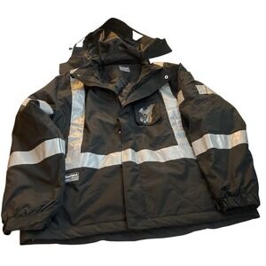Toolant mens Saftey Jacket 2XL Black Silver Ansi Class 3 Waterproof Unisex